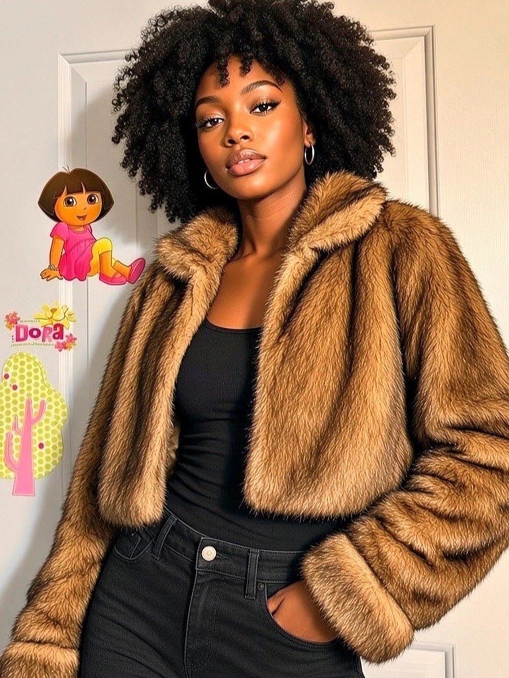 Brown Faux Fur Teddy Jacket Like New